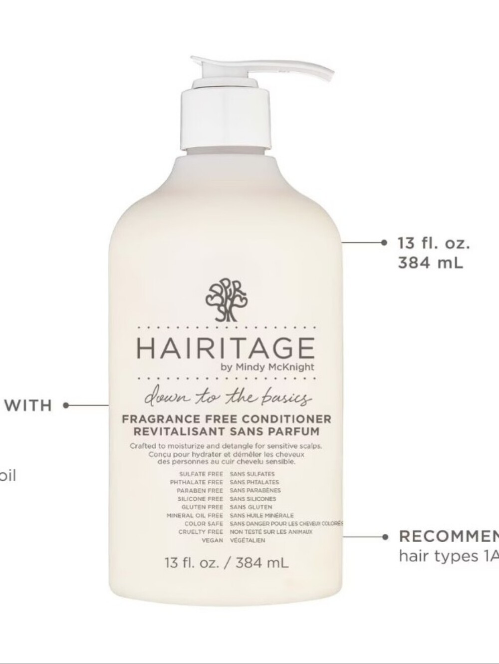 Hairitage Fragrance Free Conditioner